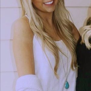 super cute long necklace teal 🤩